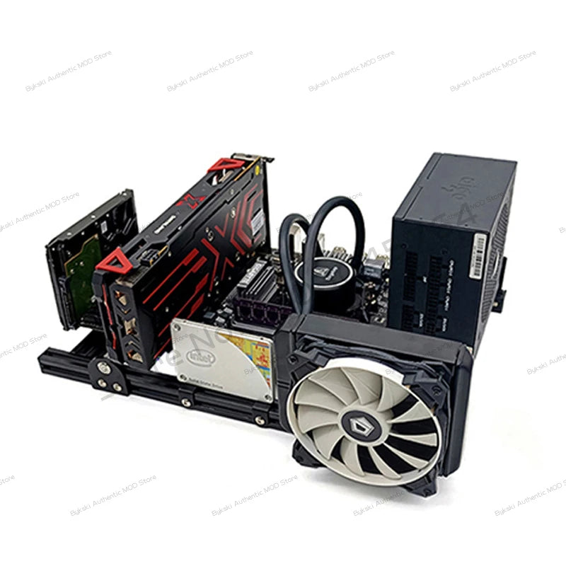 Open Type Computer Case Frame,Vertical Chassis Shelf, DIY Desktop Gaming Gamer PC Cabinet Support  ATX/ ITX / MATX MB