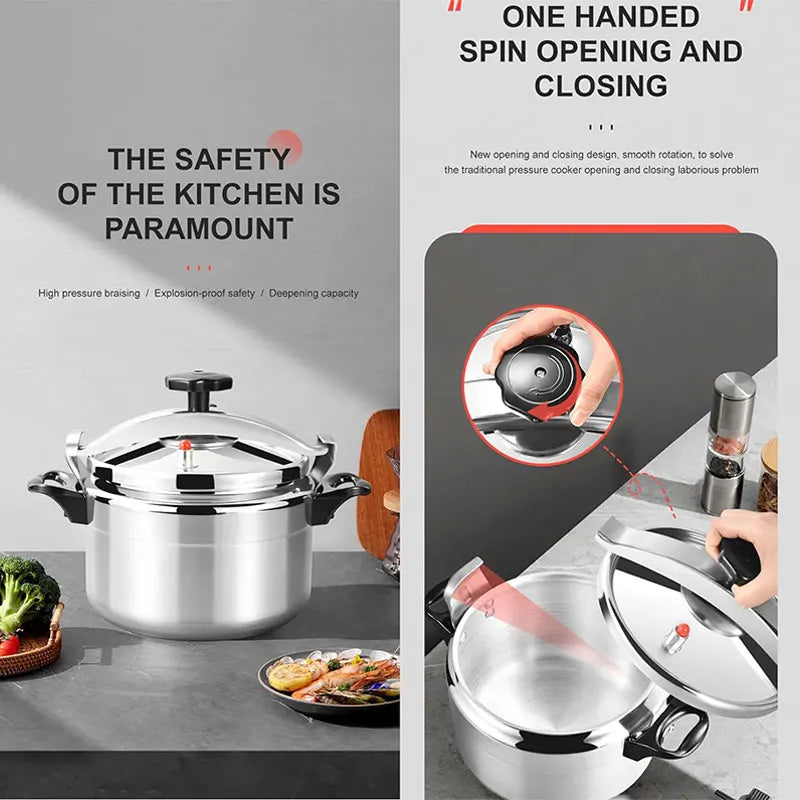 Aluminum Pressure Cooker 3L/4L/5L Safe Explosion Proof Pressure Canner with Easy Lock Lid Fast Pressure Cooker for Gas Stove