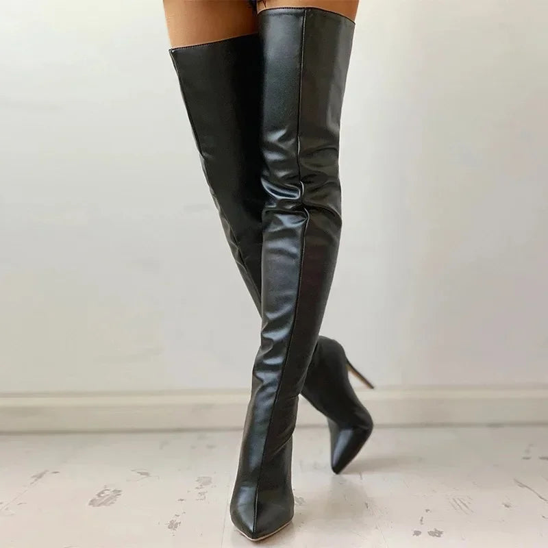 Women's Boots High Heel 11cm Over Knee Boots Large Size 34-43 Back Zipper Fashion Personality Boots