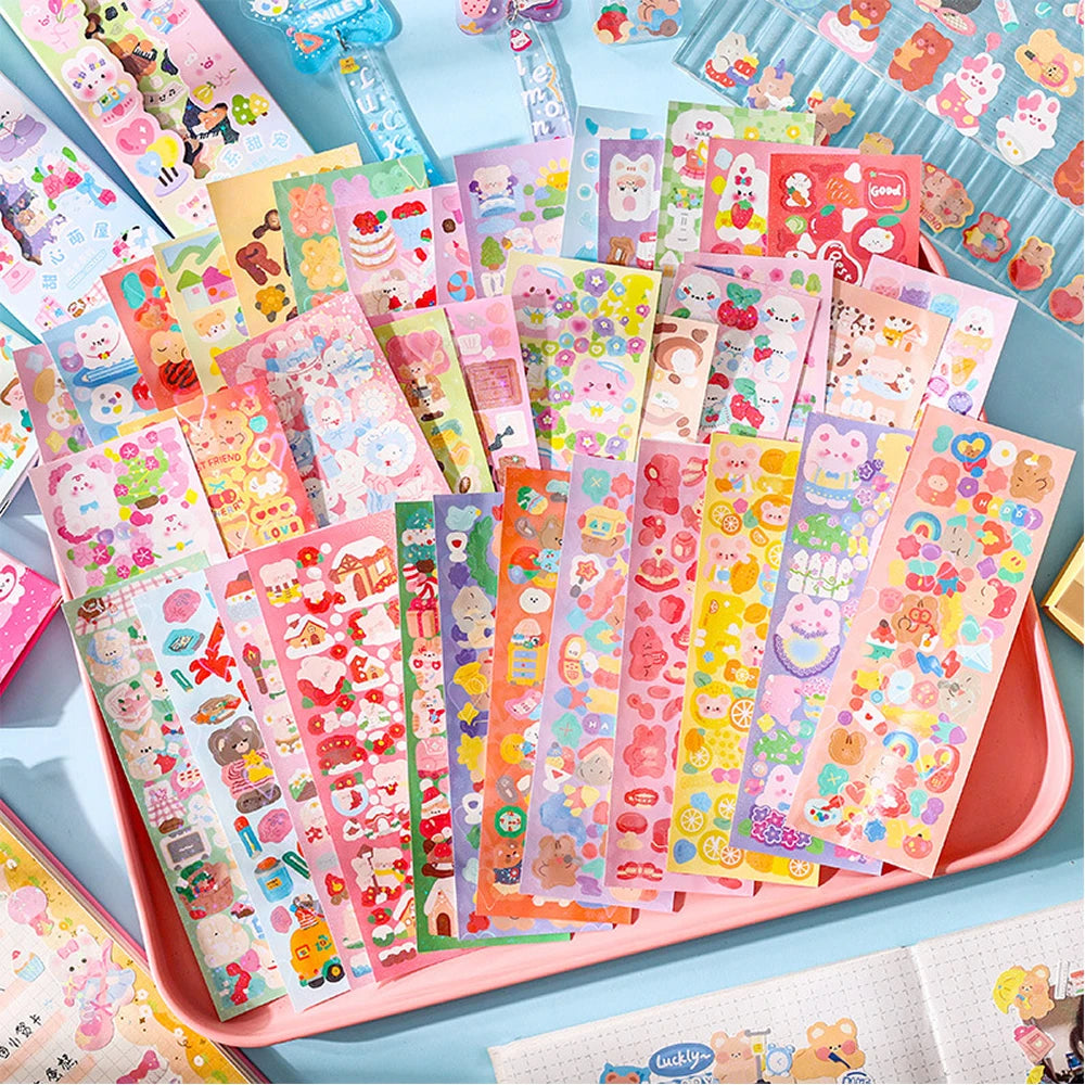 Kawaii Stickers for Kids Cute Stationary Aesthetic Diary Decoration Art Supplies Stickers for Scrapbooking Lot Korean Paper Desk