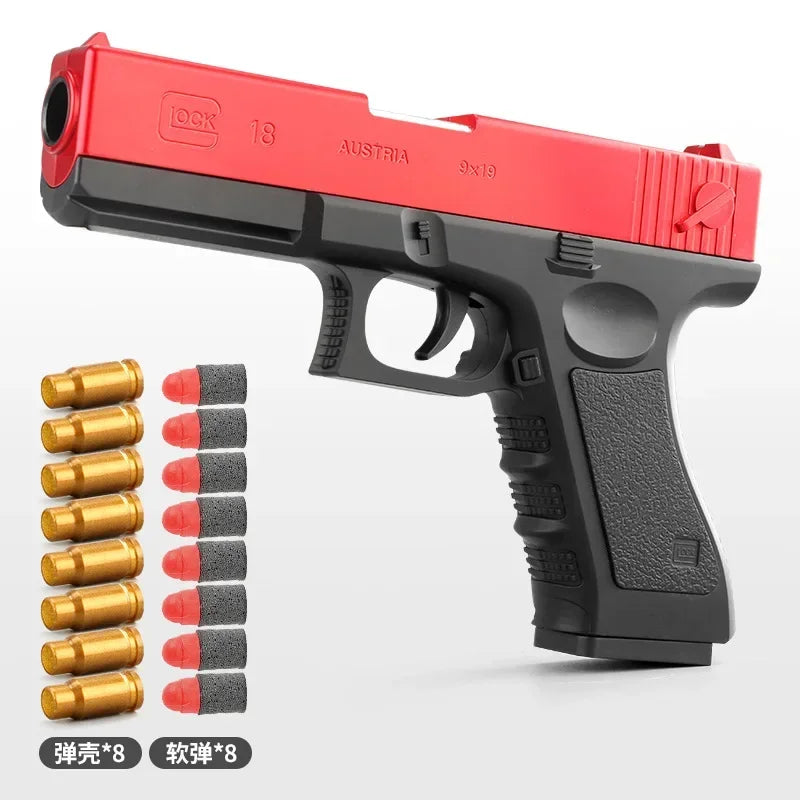 مسدس لعبة G17 Soft Bullet Gun مزود بقذيفة رغوية وسهام مسدس Desert Eagle Airsoft مع كاتم صوت للأطفال والكبار