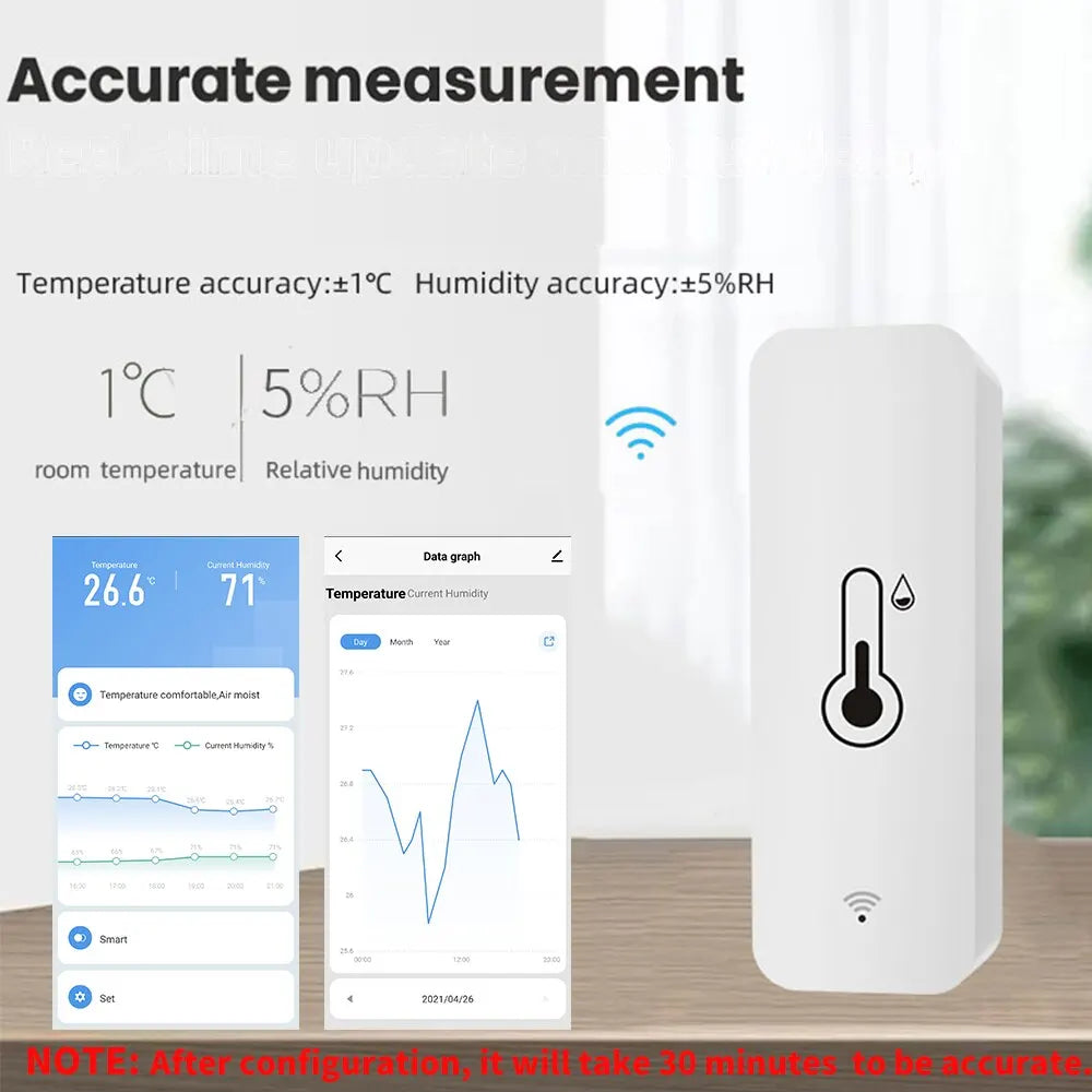 Tuya WiFi Датчик температуры и влажности SmartLife Удаленный монитор для умного дома Работа с Alexa Google Assistant