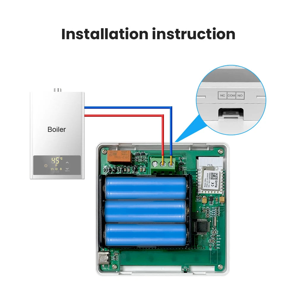 منظم حرارة AVATTO Tuya WiFi Zigbee للمنزل الذكي يعمل بالبطارية للتحكم في درجة الحرارة لغلاية الغاز ويعمل مع Alexa وGoogle home