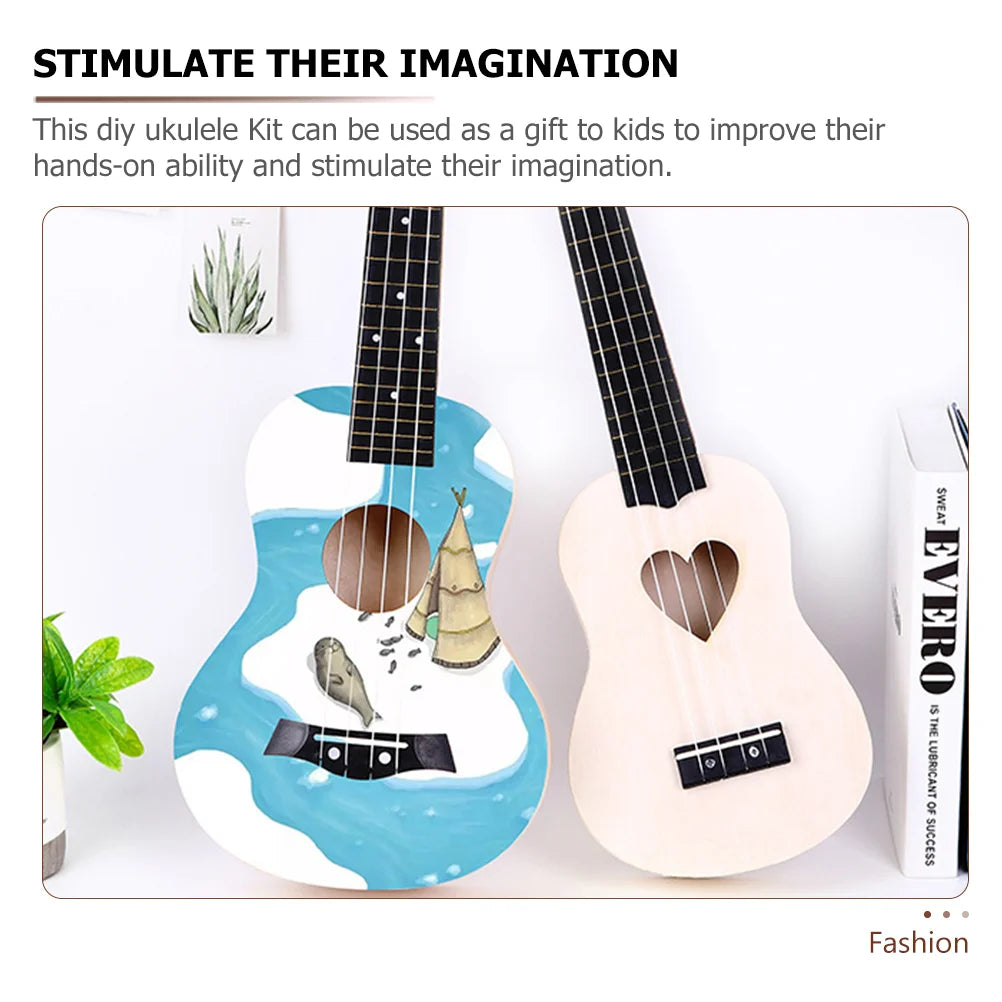 Wood Toys Ukelele Beginner Guitar Ukulele DIY Material Handmade Kit Instrument Crafts Supplies Child Scream