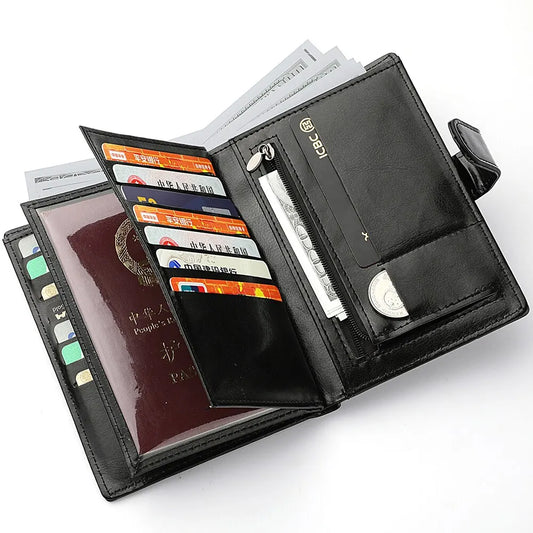 Stylish Travel Passport Bag Multi-Card Card Holder Portable Multi-Function Men's Wallet