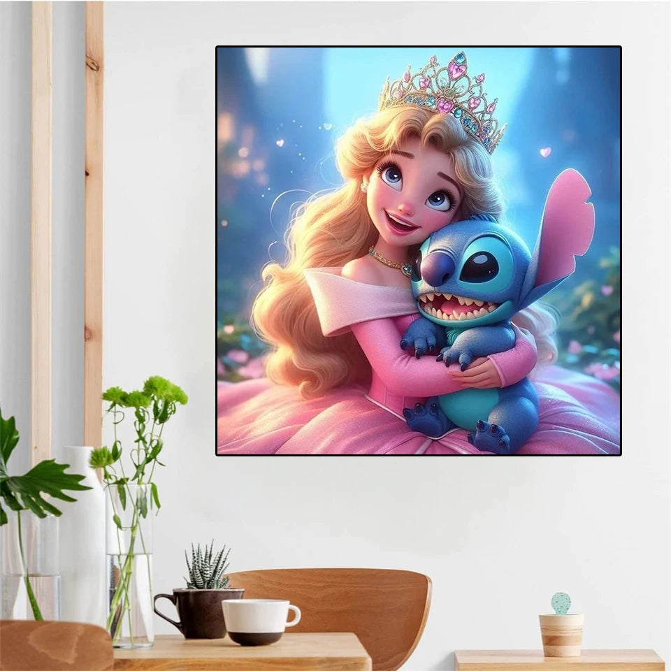 Disney Princess Stitch Diamond Painting Crystal Embroidery 5D Diamond Art Full Drill Kits Rhinestones Picture Crafts Home Decor