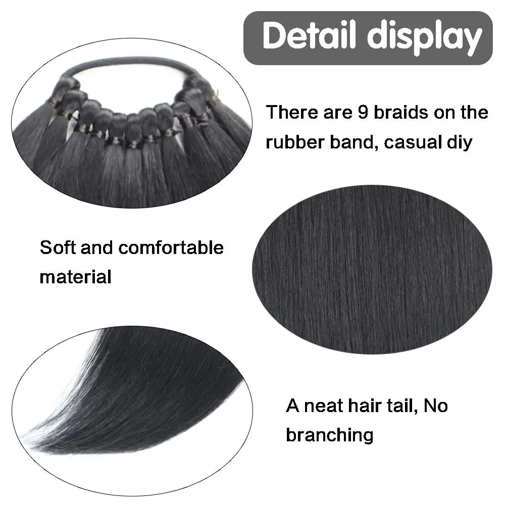 AZQUEEN Ponytail Synthetic Hair Extensions Long Straight False Horse Tails Fake Hairpiece 24 Inch For White Black Woman