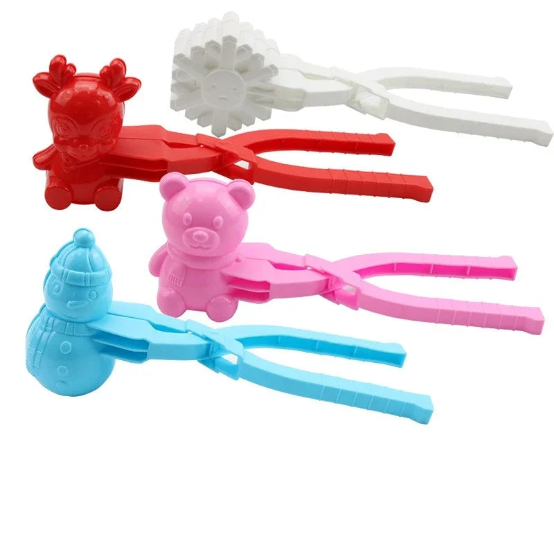 4pcs Cute Bear Duck Snowball Clip Snow Clay Ball Maker Creative Snowballs Mold Snow Shovel for Kids Outdoor Sports Snow Toys