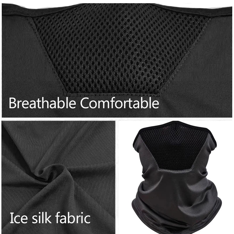 Outdoor Mens Hiking Cycling Mask Scarf Breathable Neck  Gaiter Sport  Motorcycle Summer Sun Ultra UV Protection Face Cover