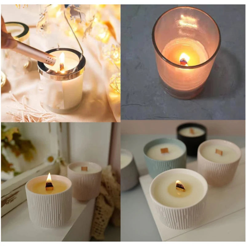 30/50pcs Wooden Candle Wick Set With Clip Base Smokeless Candle Wicks for DIY Paraffin Candle Jar Making Candle Making Supplies