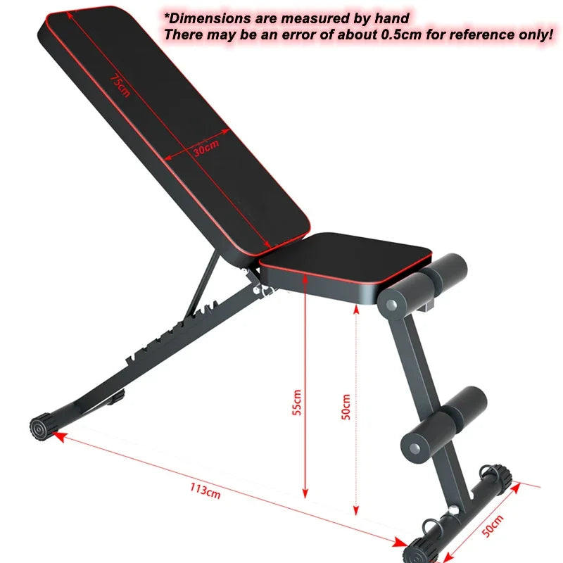 350KG Foldable Pro Sit Up Bench 7 Gear Adjustment Weight Bench Incline Decline Foldable Workout Gym Exercise Sit-up Bench